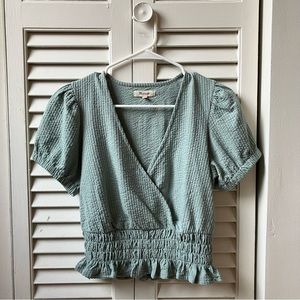 Madewell puff sleeve crop top size S
